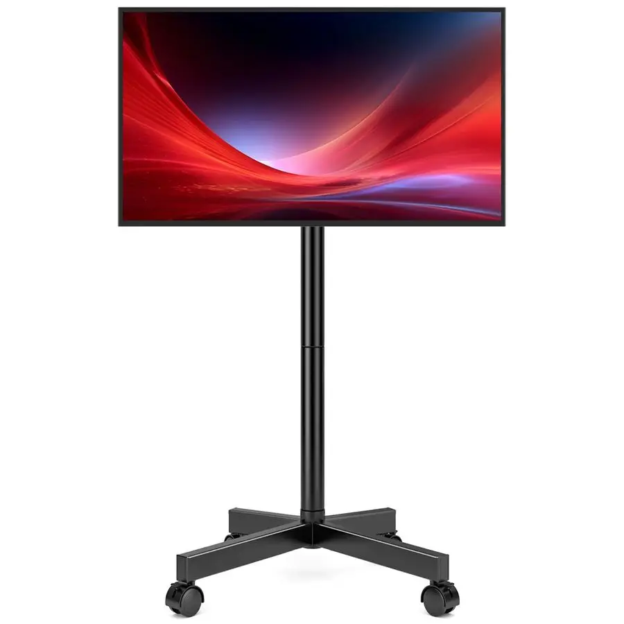 Mobile TV Stand for 2360 Inch LCD LED Flat Curved Screen TVs, TV Cart Holds up to 77Lbs, Rolling TV Stand with Tilt and Height A