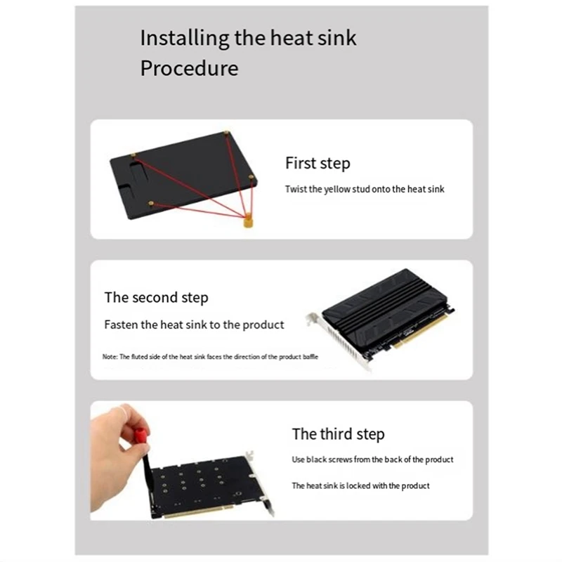 PCIEX16 NVME PCB PH44 NVME 4-Disk Array Card PCIE Signal Split Array Card With Heat Sink Aluminum Sheet Easy Install