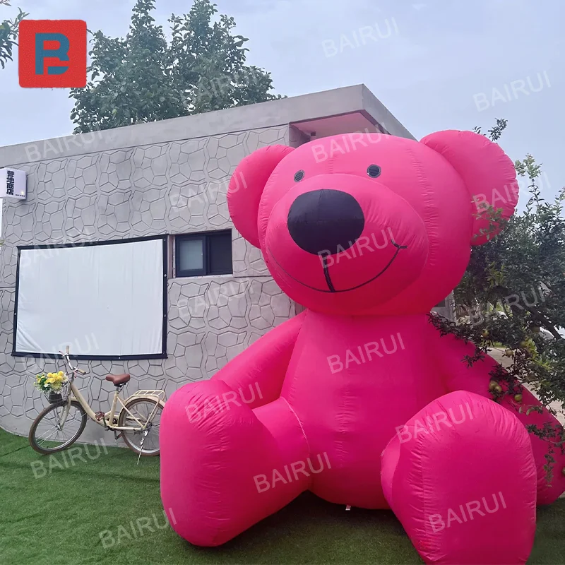 Parque de atracciones para niños, oso gigante inflable, animales de dibujos animados, osos rosas, modelo inflable, decoración de calle cuadrada del zoológico