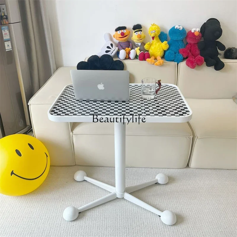 Mobile computer office pneumatic lift bar counter household folding sofa side table