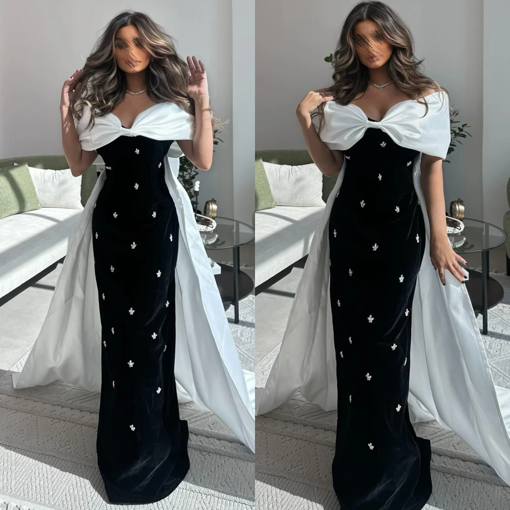 Maßgeschneidertes, gerades, elegantes, formelles Abendkleid mit U-Boot-Ausschnitt und modisches Temperament-Partykleid. Hochwertiges, zartes Ballkleid