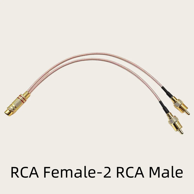 RCA to 2X 3X RCA Male Female Y-shaped splitter combiner tail fiber RG316 cable AV adapter power amplifier audio cable