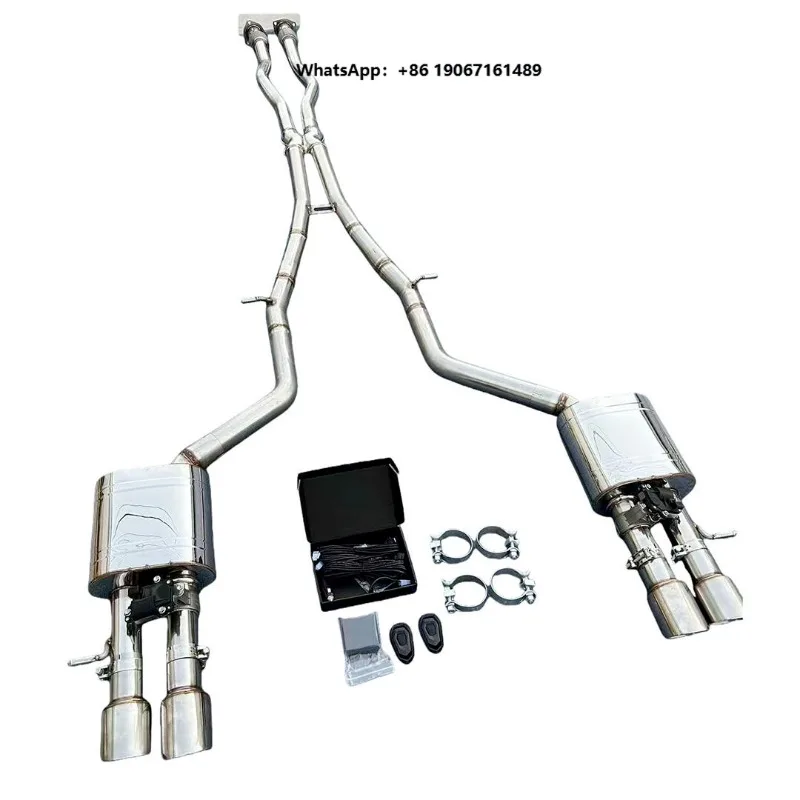 Performance Valve Exhaust Kit Fit D3 5.2L V10 2006-2010 Four Door Car, Full Electronic Valve Exhaust Pipe System t001