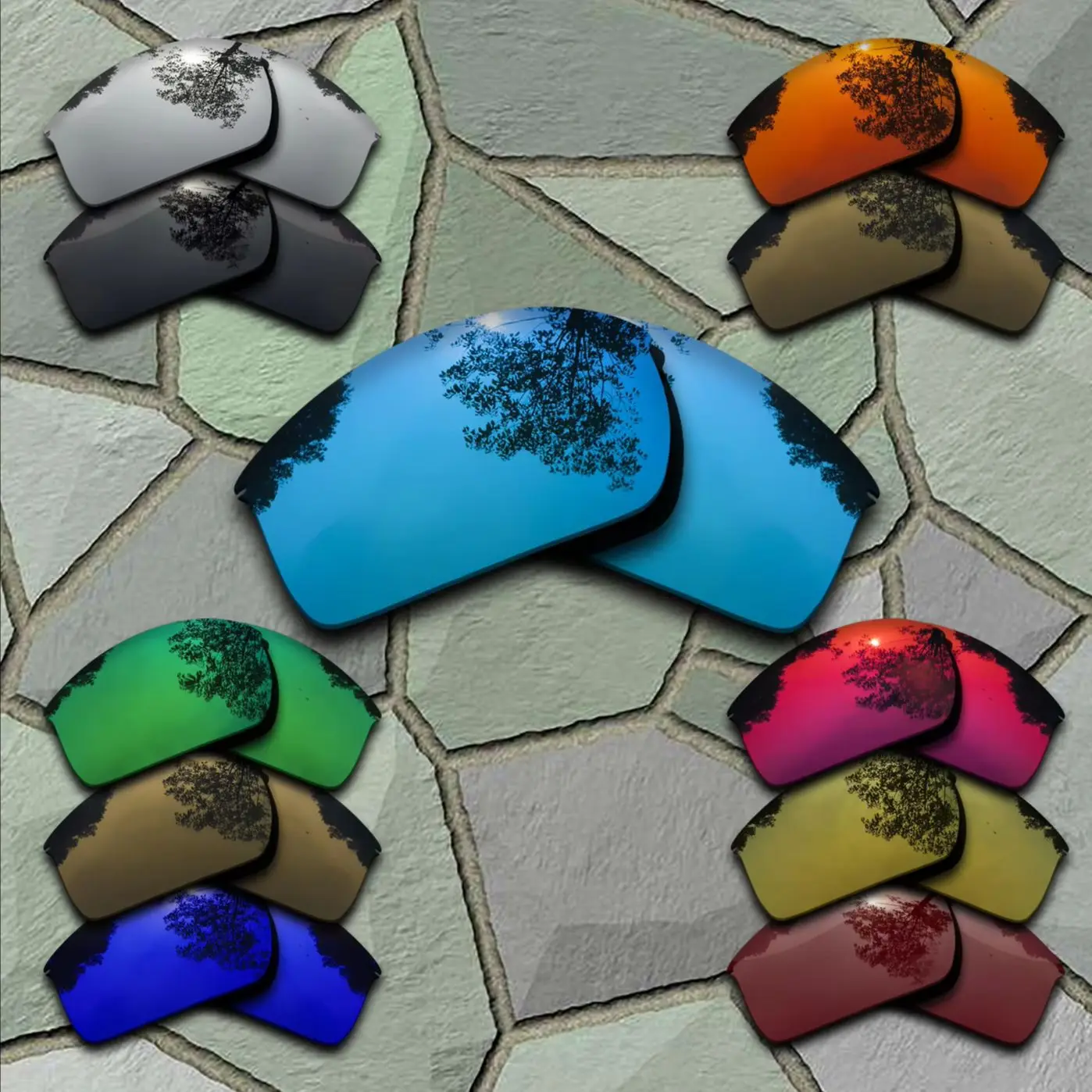 

Sunglasses Replacement Lenses for Oakley Wiretap OO4071 Anti-Reflective Mirror Coating - Varieties