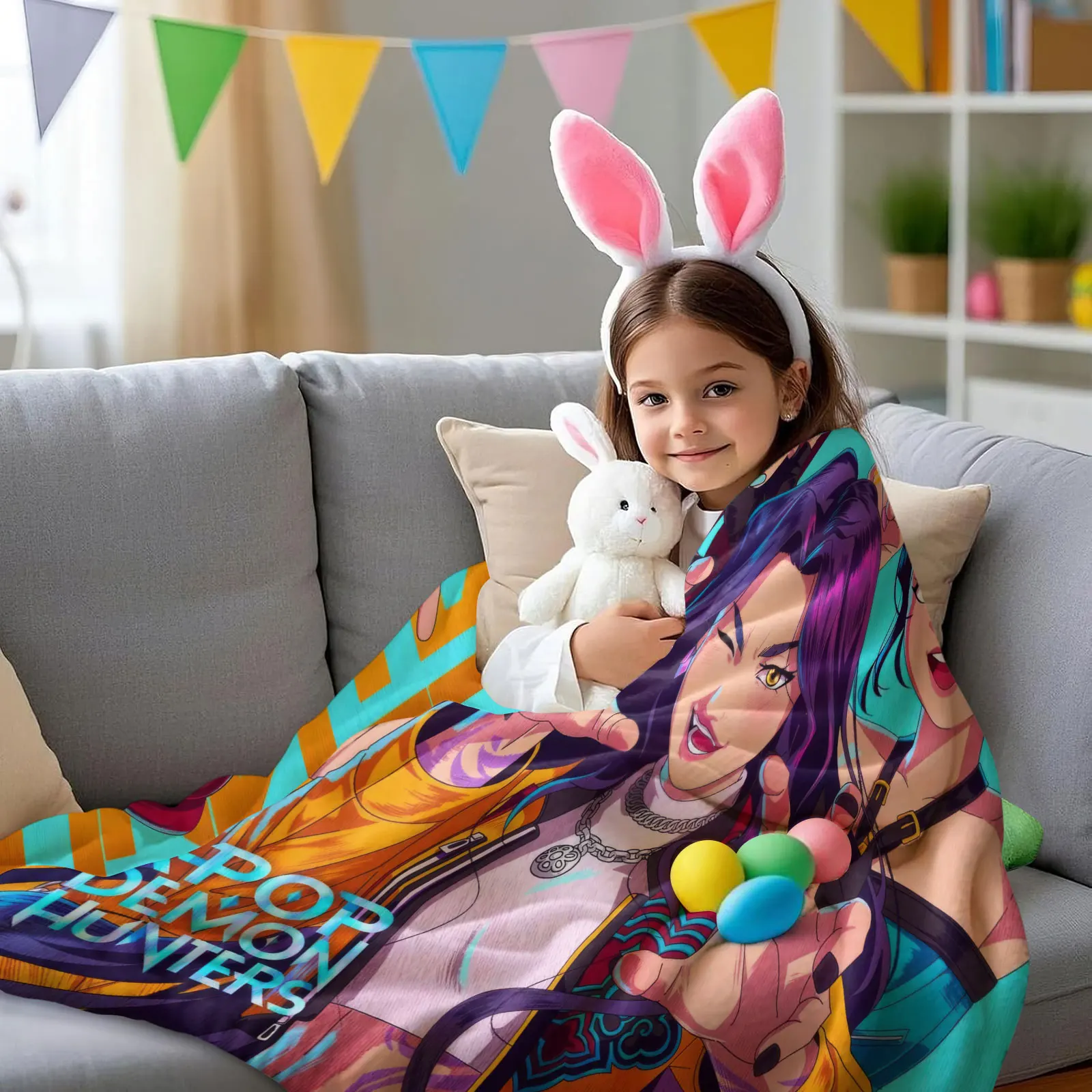 K-POP شيطان الصيادين Huntrix الفانيلا بطانية الساخن أنيمي أفخم رمي بطانية العصرية لينة بطانية دافئة للمنزل السرير السفر التخييم