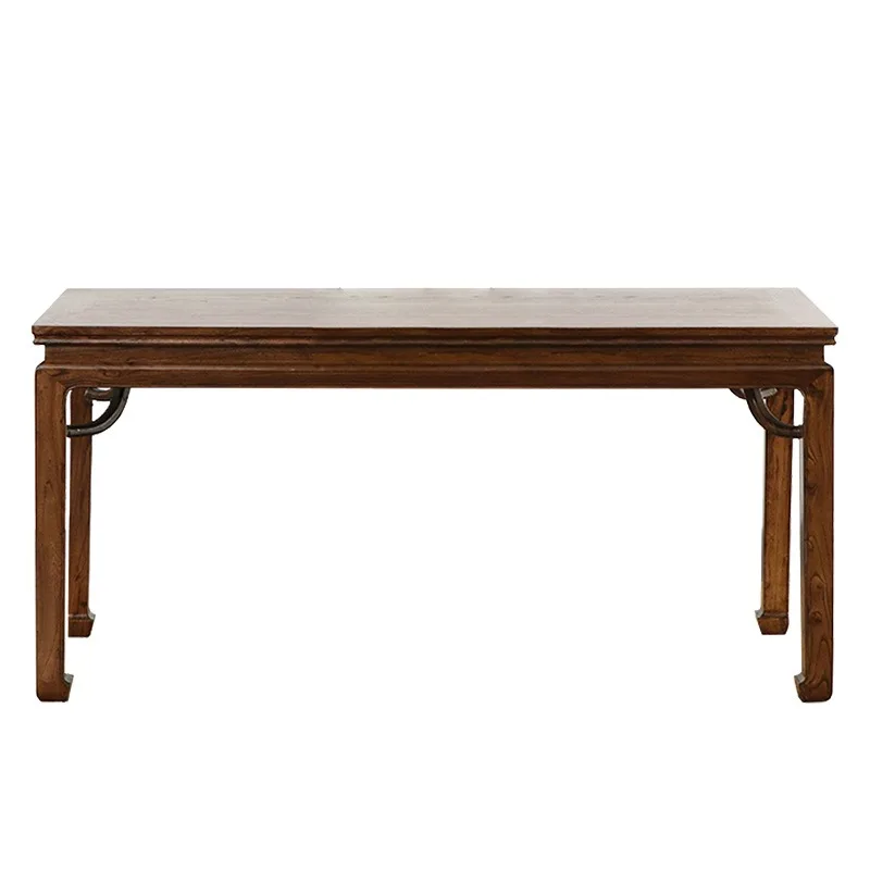 New Chinese-style solid wood home desk, plain paint tea table furniture