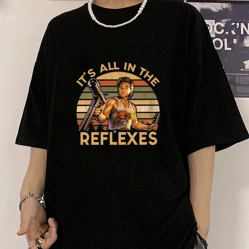 It's All in the Reflexes Letter Printed Men Women T-shirts Jack Burton Short Sleeve Shirt Summer Round Neck Tee Shirt Casual Top