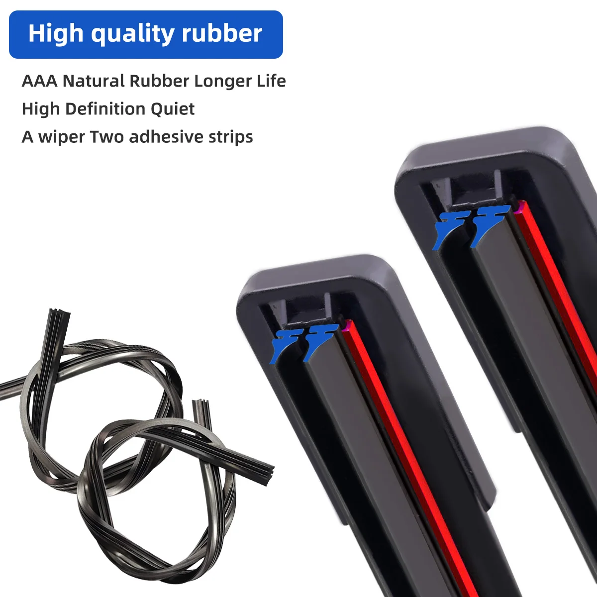 Car windshield wiper blades universal J/U hook waterproof wiper blades double rubber 13\