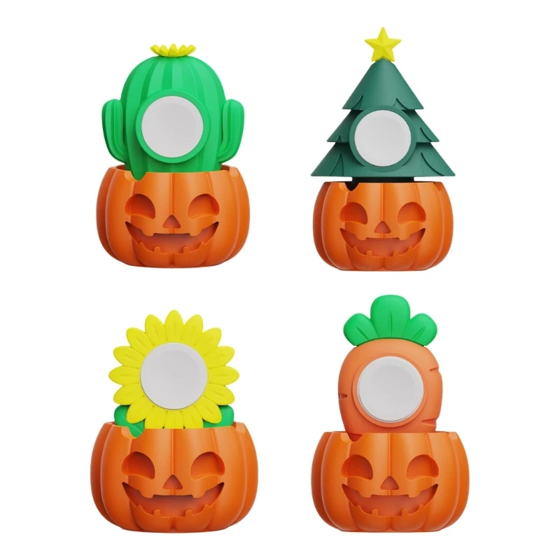 Halloween Pumpkin Charging Stand For Watch Series 10 9 8 7 6 5 4 3 2 2 1 Silicone Smartwatch Holder Stand H8WD