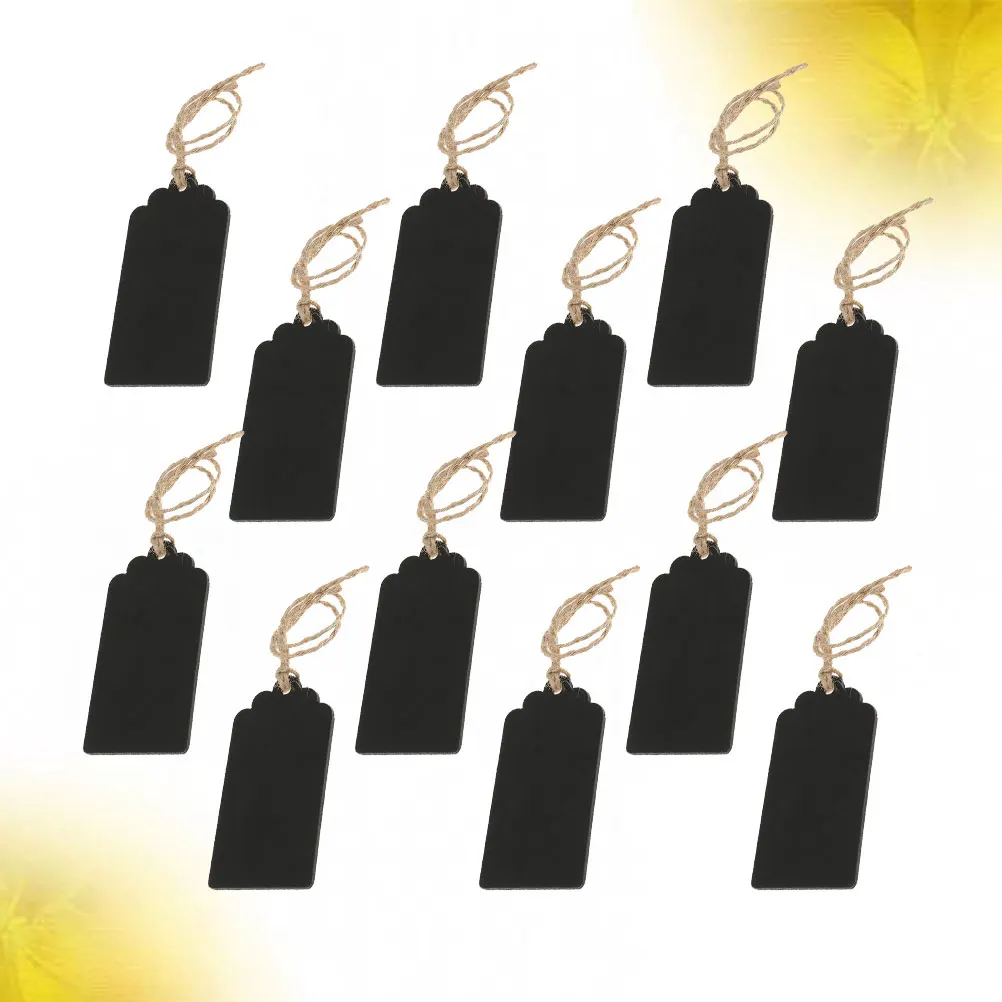 40pcs Wooden Blackboard Signboard Double Sided Hanging Mini Writing Board Party Wedding Garden Decoration Lightweight Easy Wipe - Image 2