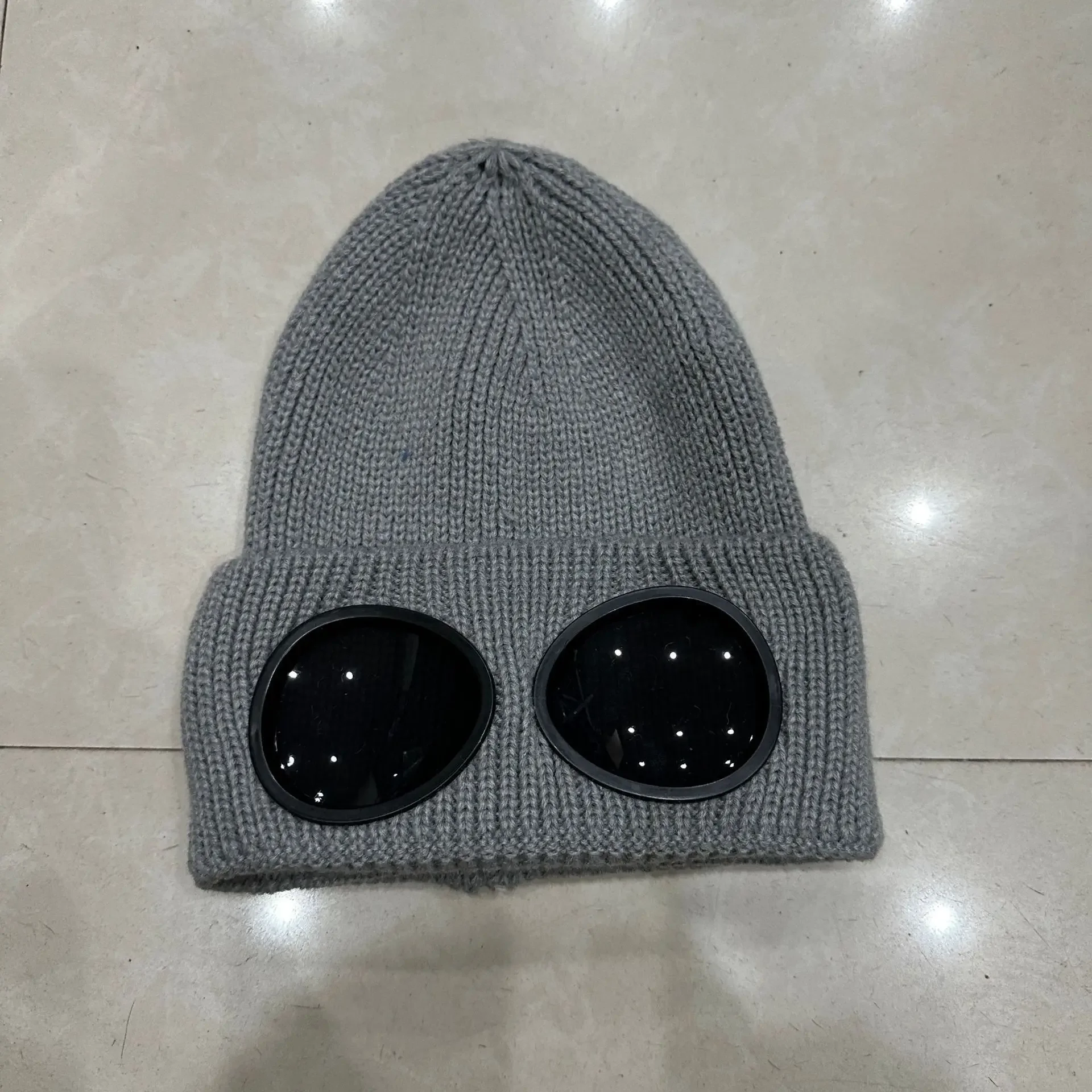 Gestrickte Schutzbrillenmütze, winddicht, warme Wollmützen, elastisch, weich, warm, rutschfest, Gehörschutz, Unisex-Crew-Mütze für Männer und Frauen