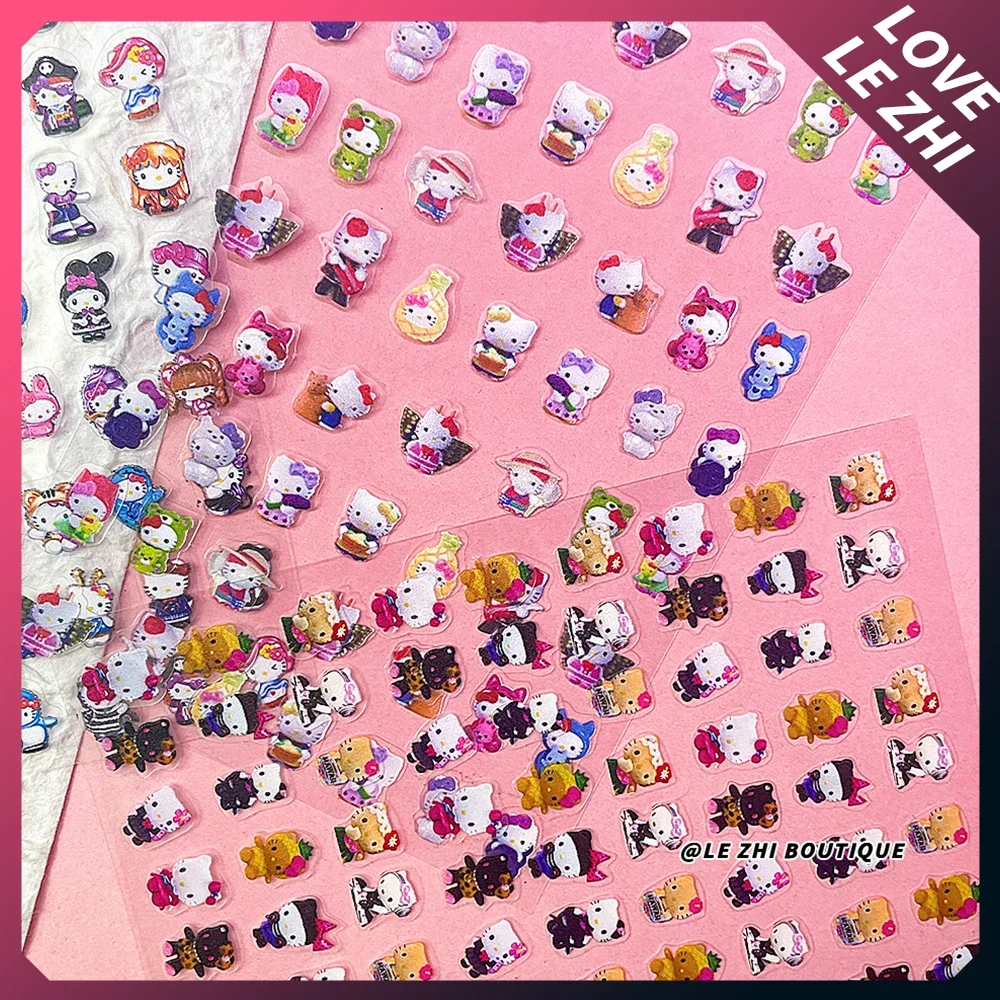 

Sanrios Hello Kitty 3D Nail Sticker Diy Collocation Cute Hedgehog Originality Holiday Phone Case Nail Sticker Art Supplies Gifts