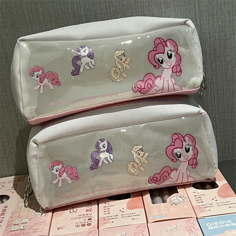 

New My Little Pony Pencil Bag High Beauty Girl Heart Transparent Pencil Bag Student Large Capacity Storage Stationery Bag