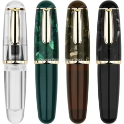 Majohn Q1 Mini Wood/Acrylic Transparent Pocket-Size Eyedropper Fountain Pen Iridium Long Knife Nib Portable Ink Writing Gift Pen