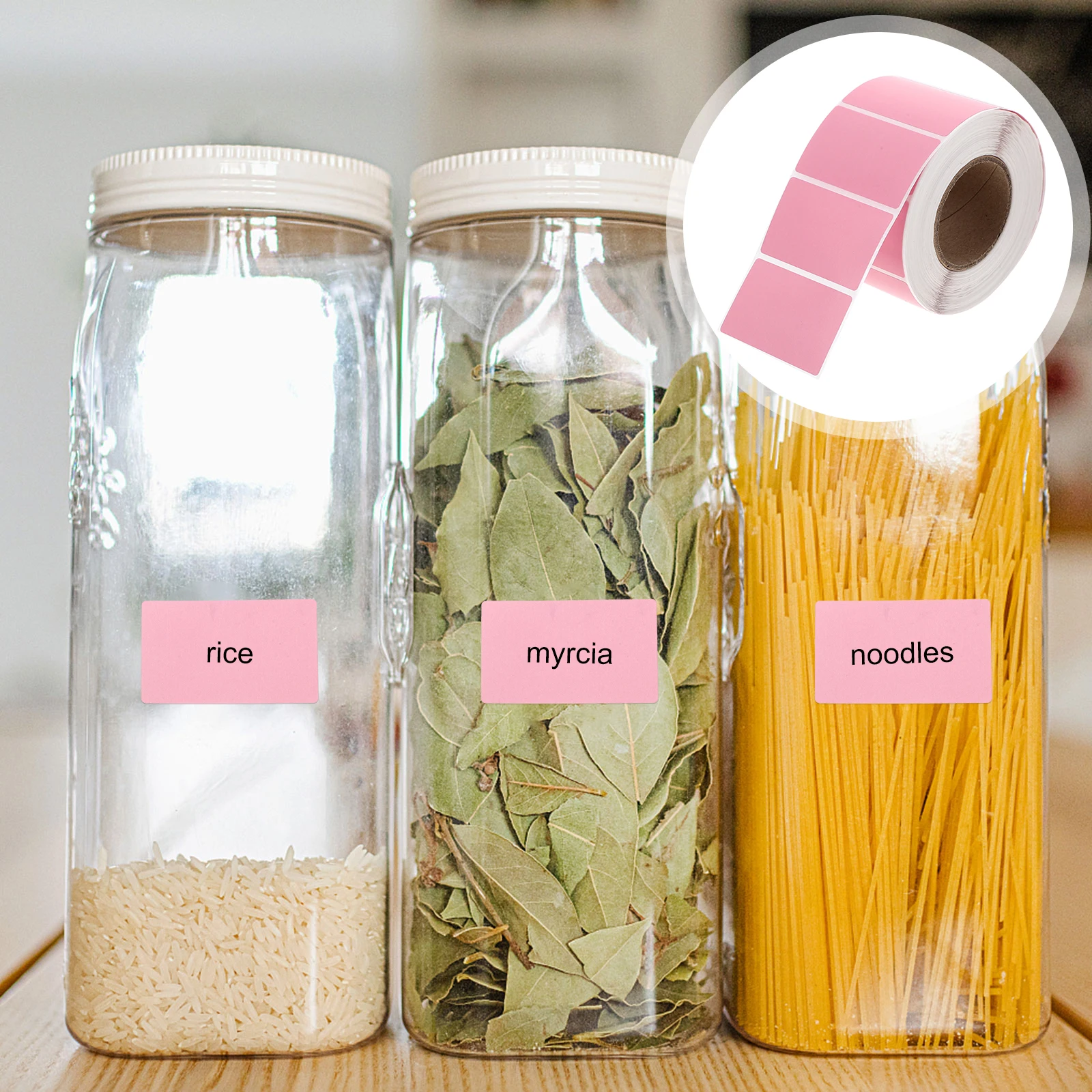 

1 Roll Diy Thermal Labels Stickers Self Adhesive Transparent Rectangular Label Paper For Color Coding Marking Pricing Organizing