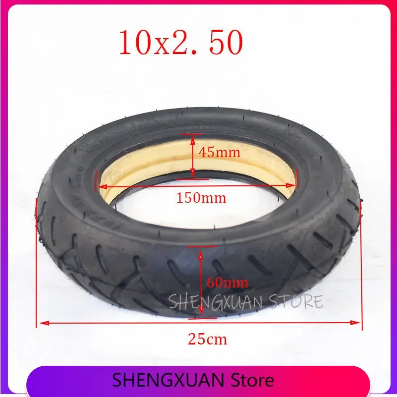 

10x2.50 solid tire tubeless for Quick 3 ZERO 10X Inokim OX Folding Electric Scooter 10-inch Mini Motorrad Razor