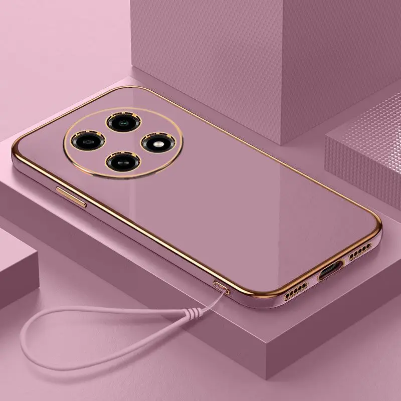 Para Honor X9c funda Honor X9c funda de teléfono electrochapa borde recto a prueba de golpes funda trasera suave de silicona