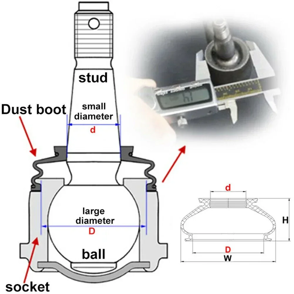 Rod Ball Joint Dust Boot Suspension Steering Cover Dust Boot Covers Steering Cover Ball Joint Dust Boot Covers 10 25 25MM