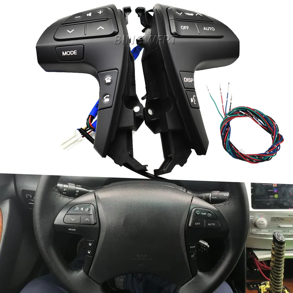 Steering Wheel Bluetooth Audio Control Button Switch with Wire For Toyota HILUX VIGO KUN2*,35 2011-2015 84250-0K020 84250-06180