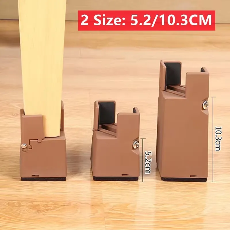4Pcs Heavy Duty Furniture Leg Risers Adjustable Heavy Duty Furniture Sofa Table Chair Leg Risers Screw Clamp Furniture Risers