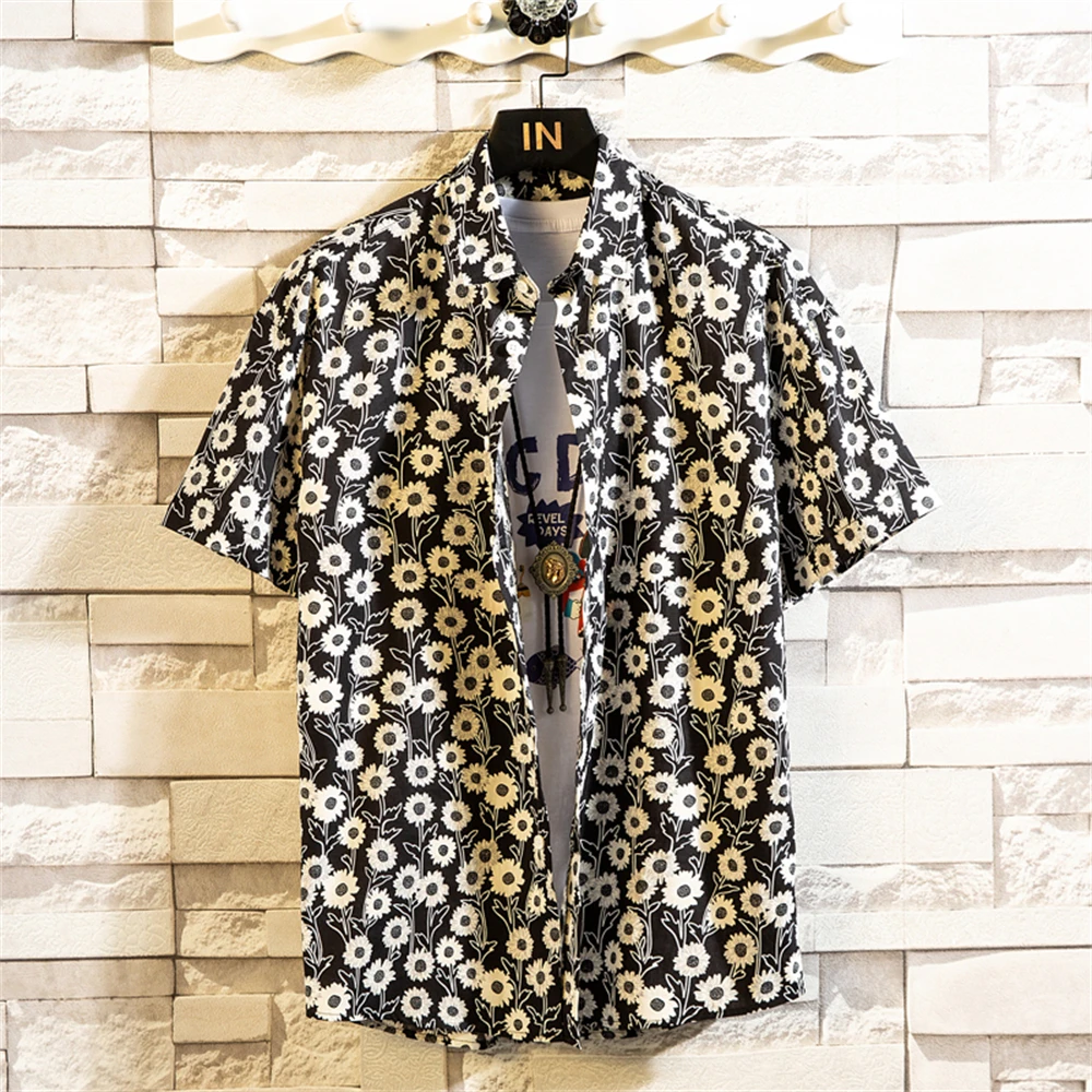 Men's Shirt Retro Small Floral Printed Shirt Collar Fashion Men's Clothing Shirt for Men Elegant Men's Shirts Luxury Men's Top