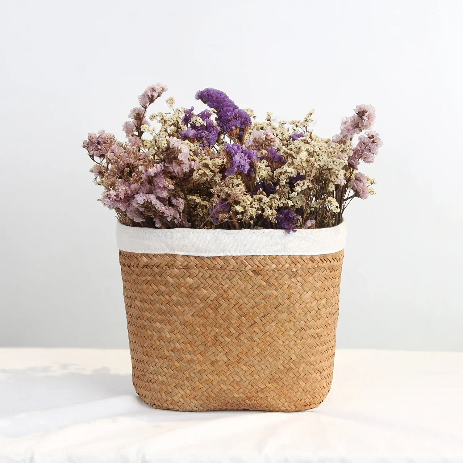 Seagrass Storage Basket Wicker  Work Rattan Hanging Planting Flower Pot Laundry Cesta Mimbre Basket Picnic Basket