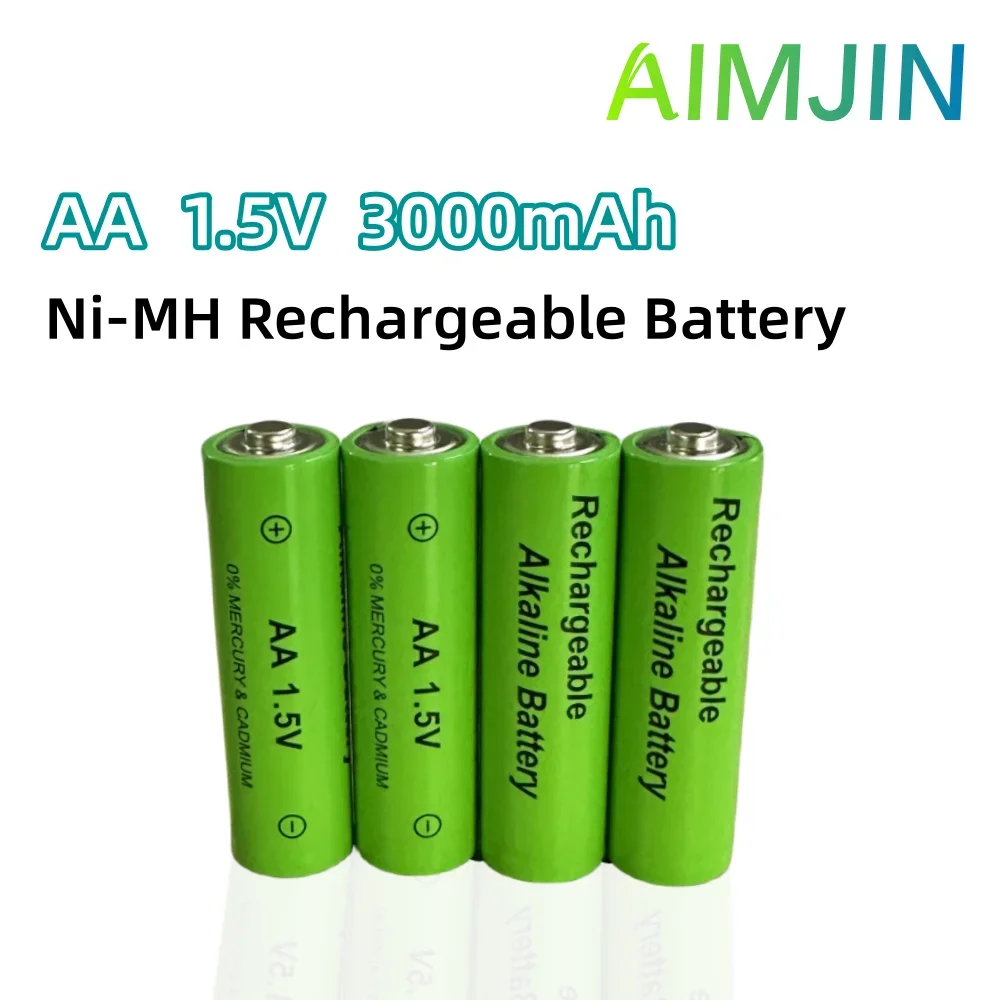 

AA 1.5V 3000mAh Ni-MH Rechargeable Battery 2A Baterias for Camera Flashlight Premium Battery