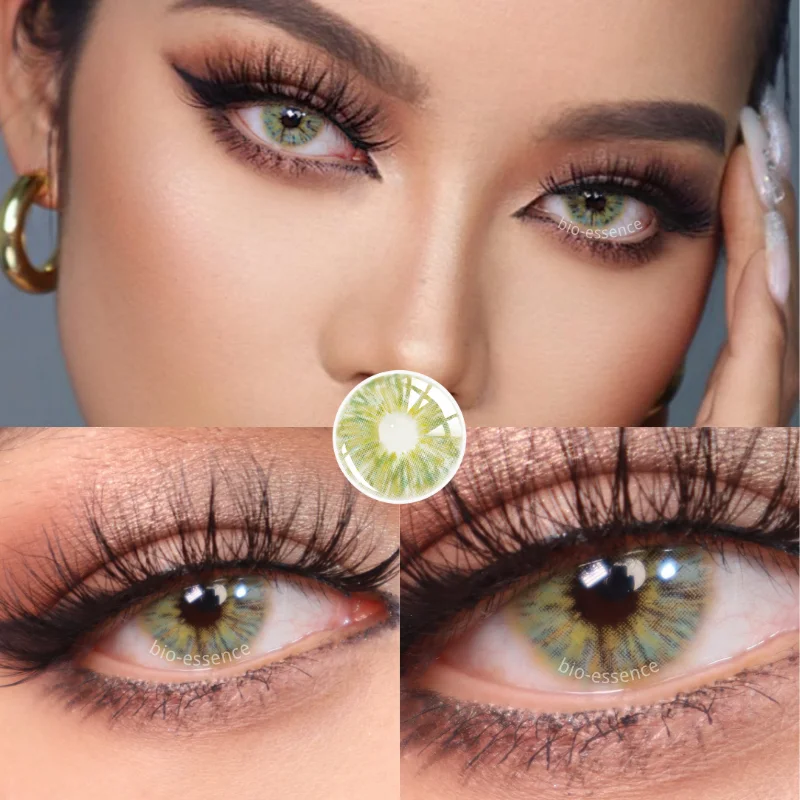 Bio-essence 1 Pair Colored Contact Lenses for Eyes Russian Girl Blue Lenses Monet Green Eye Lenses Natural Lenses Fashion Lenses