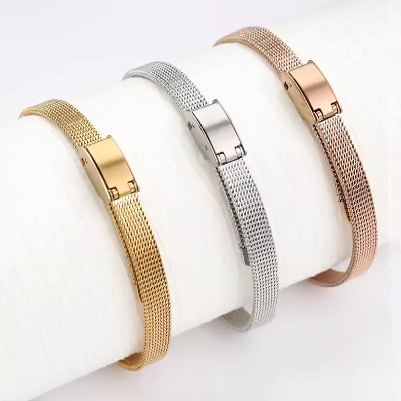 Small size Mesh Watch Band Watch Milanese Strap 6mm 8mm 10mm 12mm 14mm 16mm Women Ultra-thin Stainless Steel Watch Strap Tools