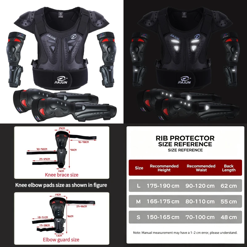 QIKUI Newly Adults Motorcycle Armor Vest Off Road Racing Protective Armor Moto Vest  Outdoor Riding Protective Motocross Vest