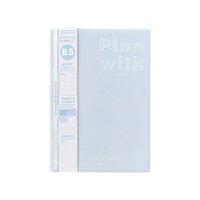 A5/B5 Size Notebook for Student Simplicity Fashion Solid Color Scrapbook Journal Monthly Planner Horizontal Square Diary