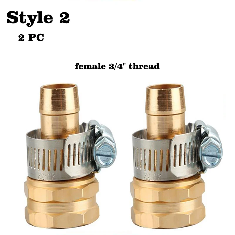 1Set Garden Hose Repair Connector With Clamps Fit For 3/4"or 5/8" Garden Hose Fitting Water Pipe Repair Connector