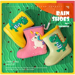 Children Dinosaur Rain Boots Kids Girl Boy Waterproof Toddler Rainboots EVA Non-slip Outdoor Cartoon Rubber Water Shoes Boots