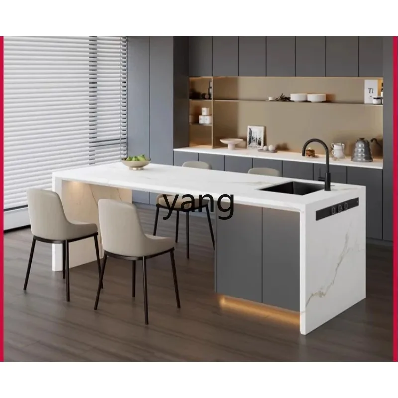 

LMMHome Small Apartment Living Room Rock Slab Sink Minimalist Cream Style