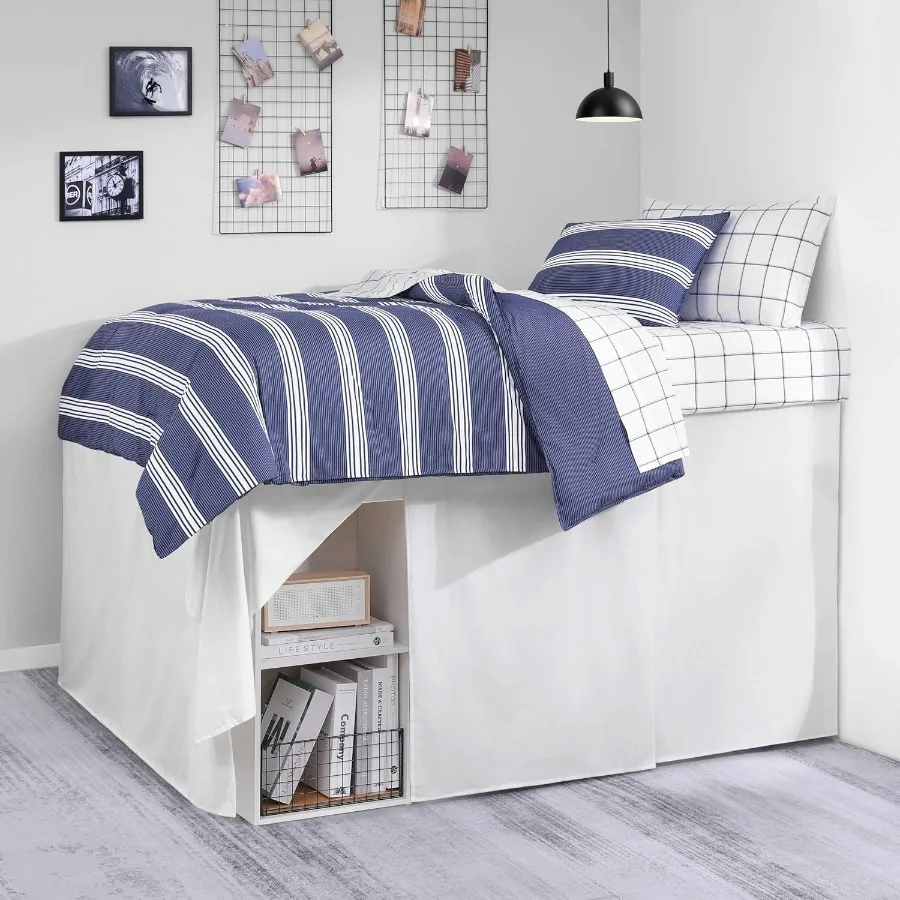 

Twin XL Bedskirt 42inch Drop Cotton Bedding with Split Corner for Secure Fit OekoTex Certified Ideal for Modern Bedrooms and Gu