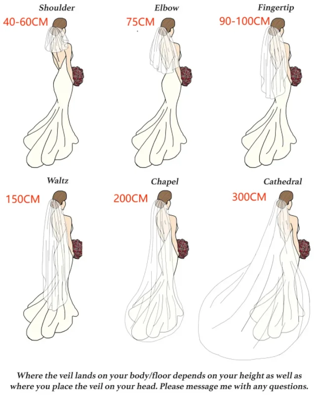 Op maat gemaakte bruidssluier-service, contact moet worden opgenomen met de klantenservice voordat u bestelt, zelfbestelling ongeldig