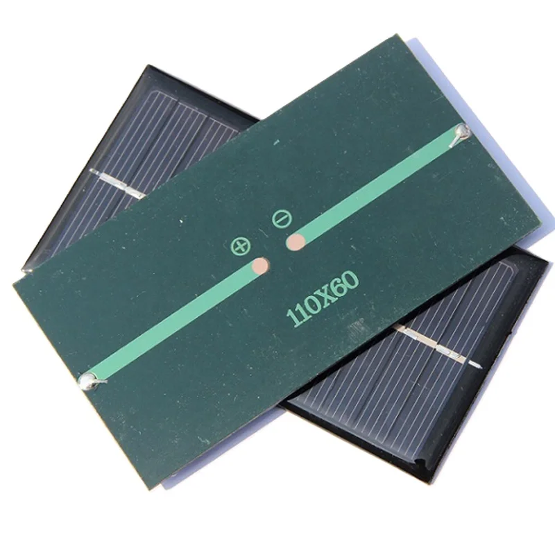 Wholesale 500PCS 1W 6V Mini Solar Panel Epoxy Solar Cell Polycrystalline Solar PV Module for DIY Garden Light LED Light 110*60MM