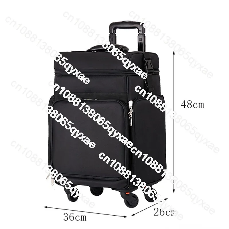 Oxford Cloth Makeup Case Large Capacity Professional Multi-functional Heel Makeup Nail Decorator Tool Multi-layer Trolley Case