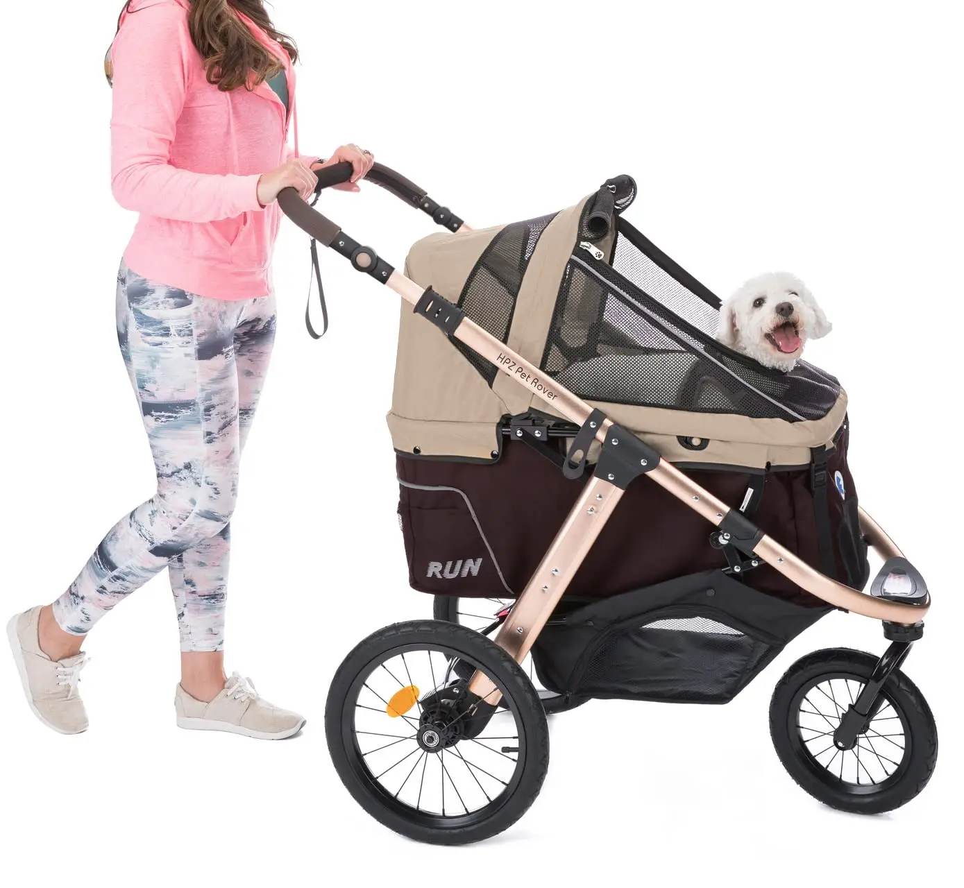 Executar Desempenho Sports Stroller, Comfort Rodas De Borracha, Zipper-Less Entrada, 1 Mão,