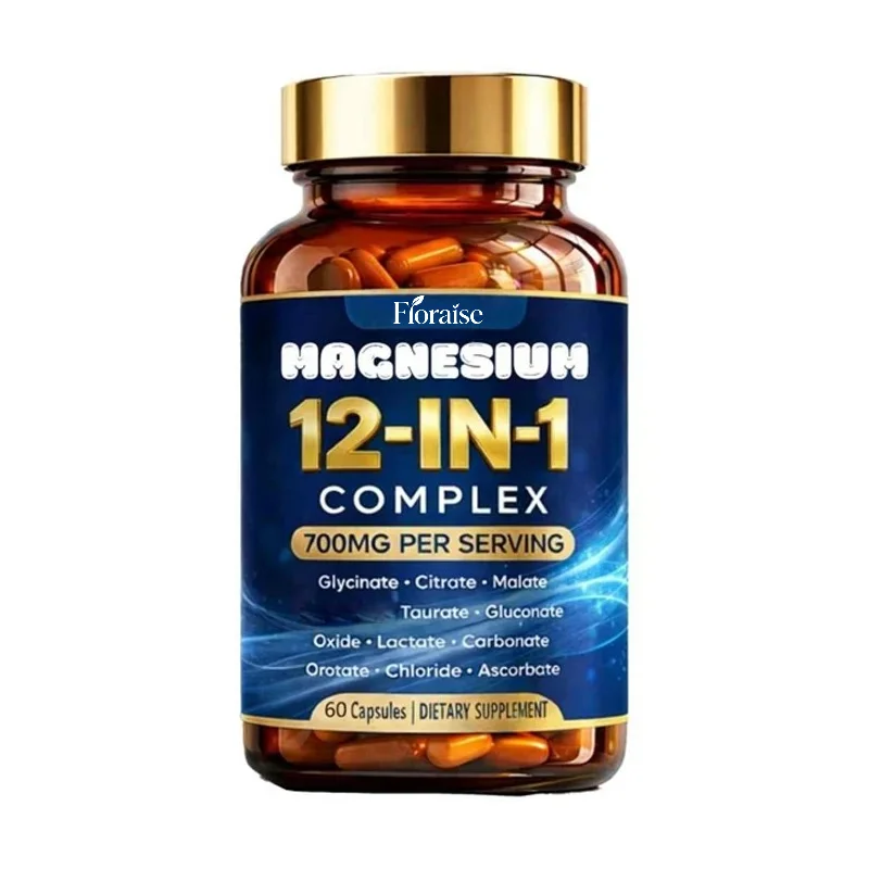 Magnesium Complex Puravita 12 in 1 Magnesium Supplement 700mg Containing Glycine, Taurine, Etc. - High Absorption Muscle Support