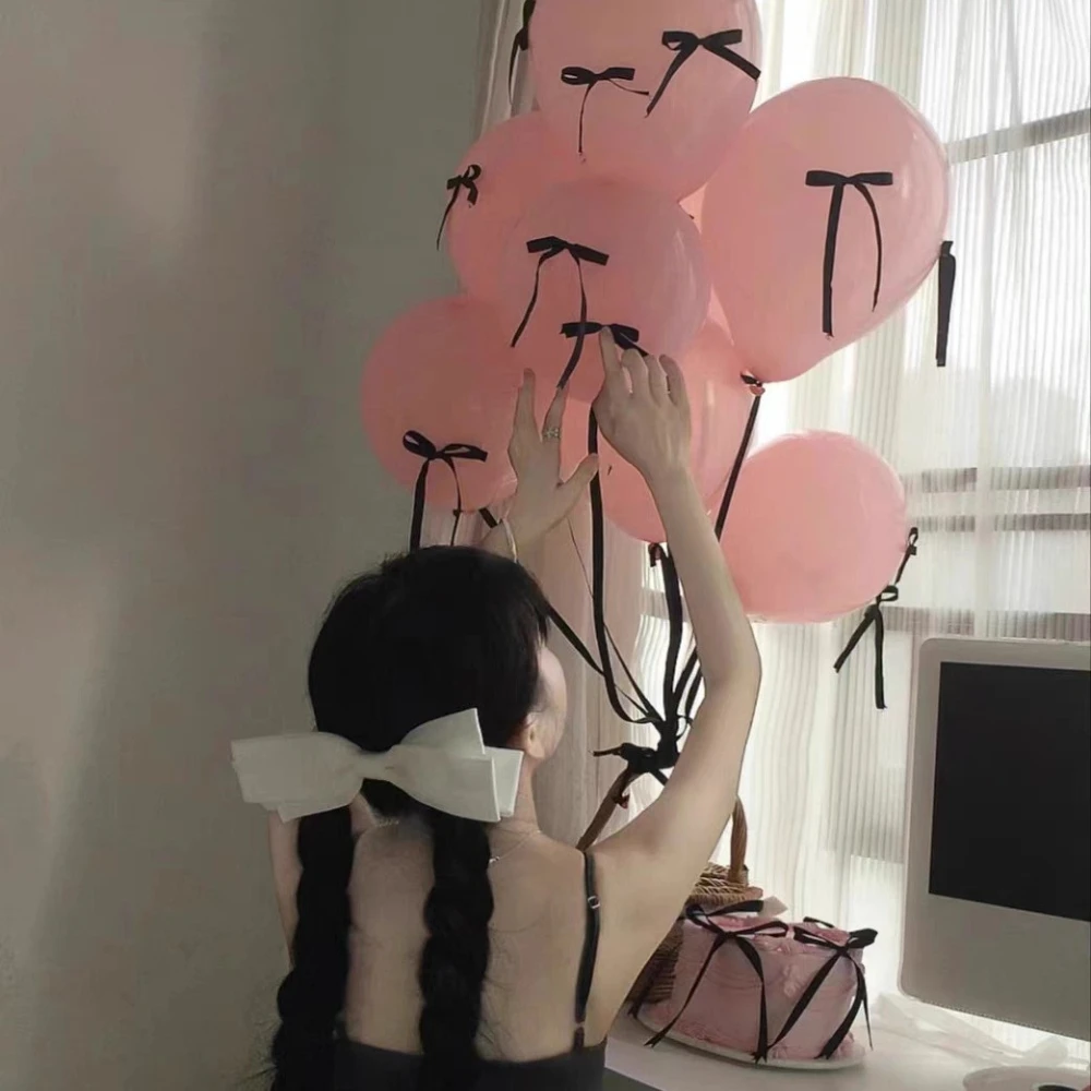 Globos de Cumpleaños Inspirados en el Ballet con Lazo de Cinta, Decoraciones Festivas para Bodas, Aniversarios, Día de la Madre