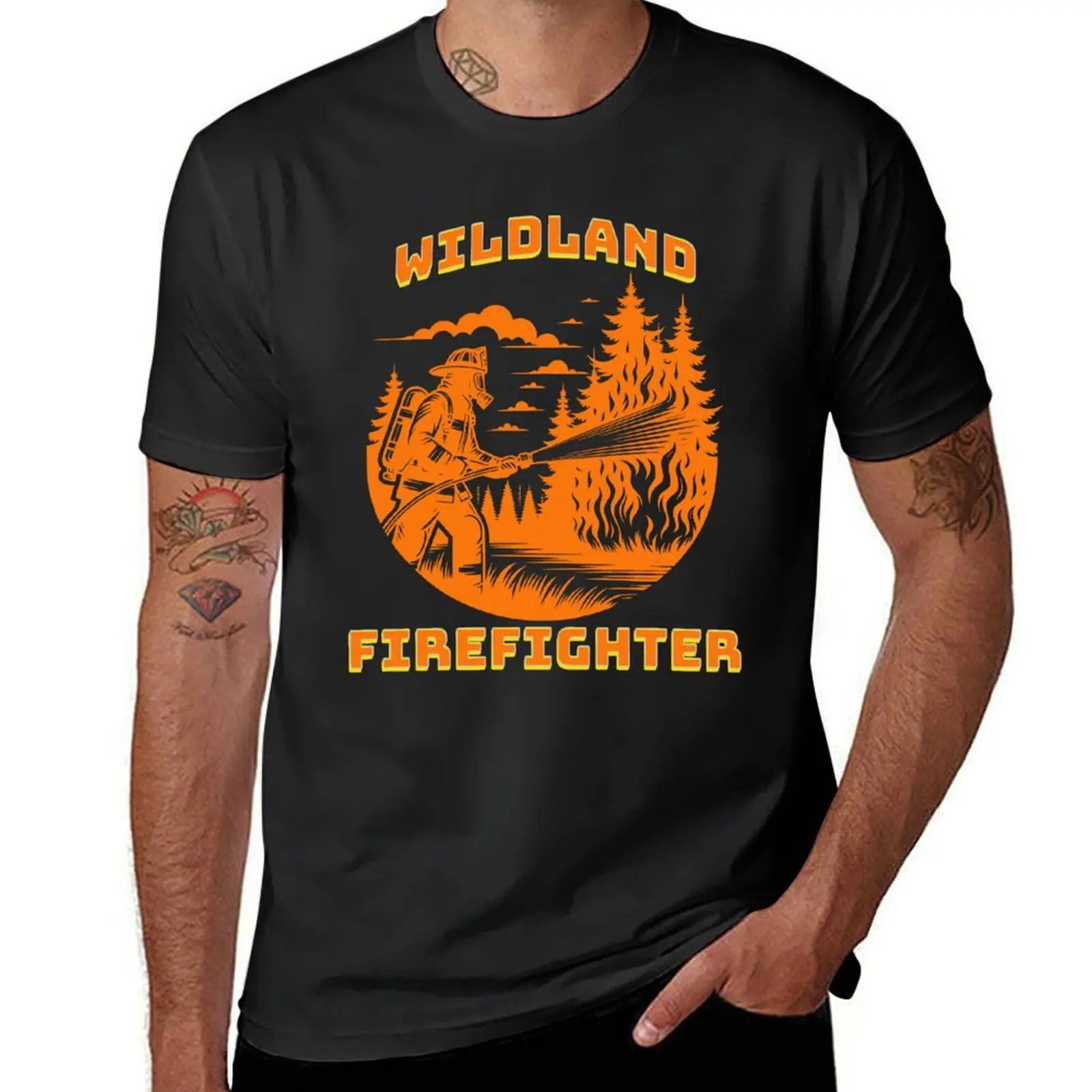 Wildland-Camiseta de verano para fanáticos de los deportes, camisetas negras lisas para hombres