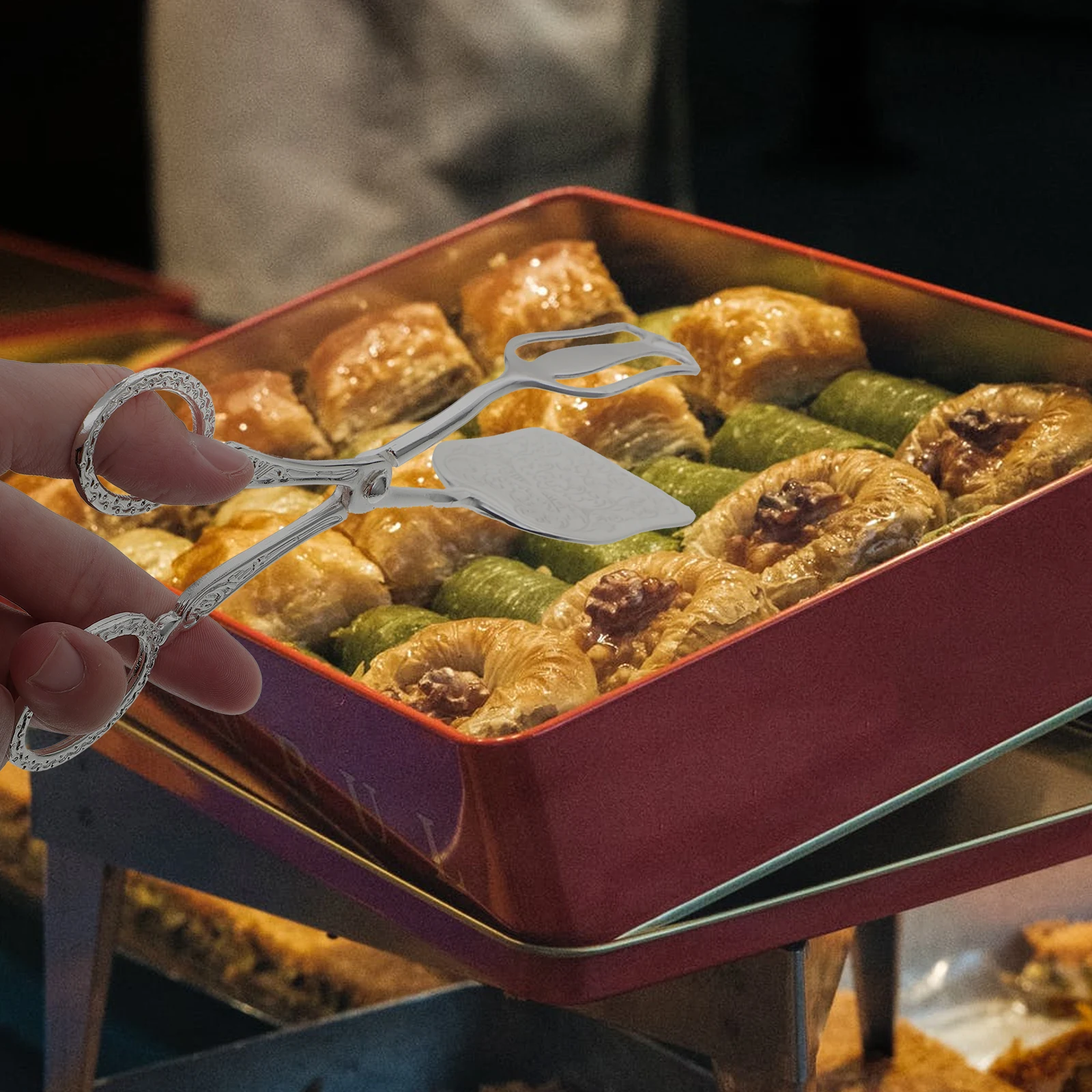 

Practical Zinc Alloy Bbq Tong Comfortable Handle for Grilled Fish Meat Vegetables Salad Wedding Picnic Family Reunions