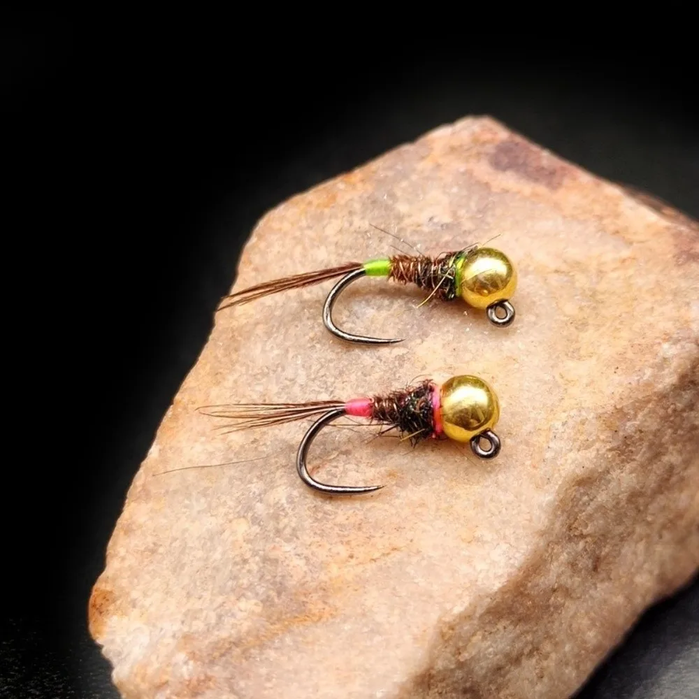 5 قطعة مجموعة النحاس حبة رئيس النحاس حبة رئيس Frenchie حورية يطير الشائكة هوك الدراج الذيل الشائكة الذباب الرطب # 14 الحجم #2