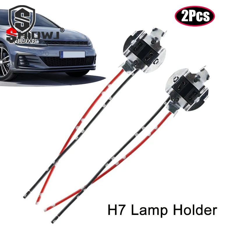

2Pcs/Pair H7 Halogen Lamp Socket Holder For Sagitar Headlight Base Connector Wiring Harness Adapter Car Accessories