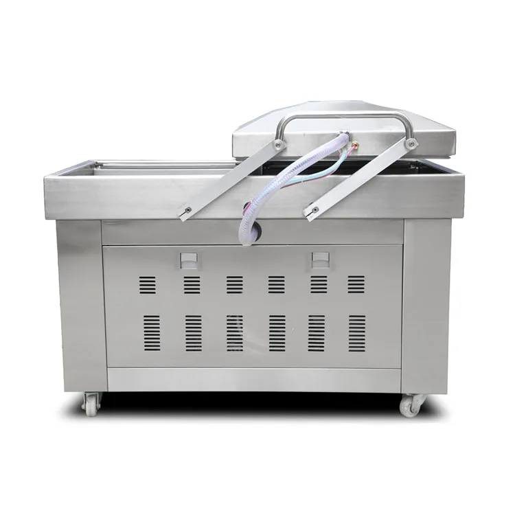 #&kIndustrial Semi Automatic Chicken Sealer Double Chamber Food Rice Meat Fish Vacuum Packing Machine*