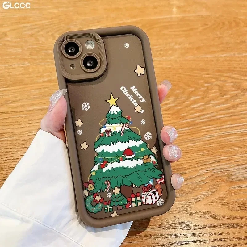 Limited Christmas Tree Female Niche Shockproof Full Coverage Phone Case For iPhone 15 Pro Max 14 Plus 13 12 11 XR X XS 8 7 Cover