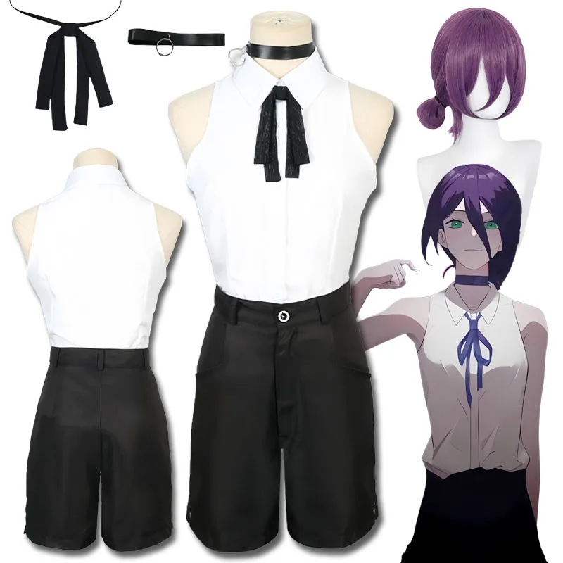 Anime Reze Cosplay Chainsaw Man Cosplay Costumes Shirt Shorts Necklace Socks Reze Suits Wig Halloween Carnival Cos Adult Women