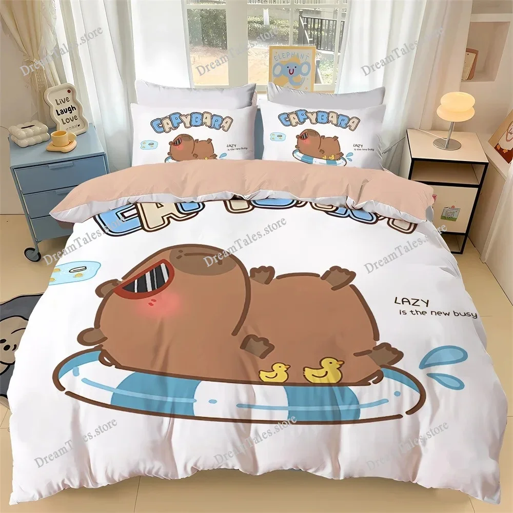 

3D Print Duvet Cover Kapybara,Hydrochaeris Pattern Quilt Covers for Children Single Twin Queen King Bedding Set Home Textile