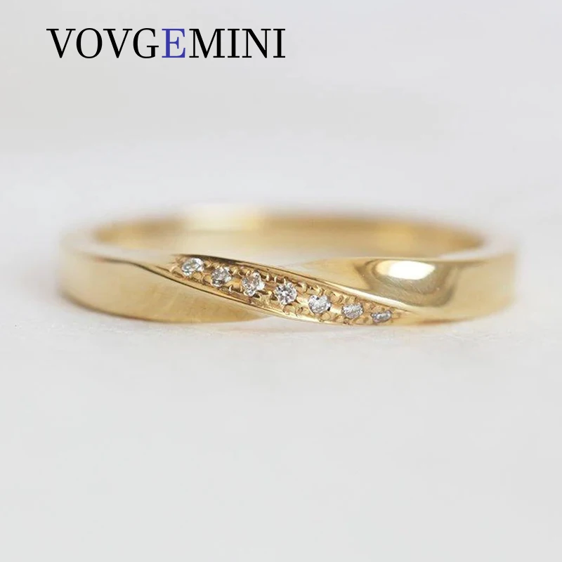 

VOVGEMINI Муассанит бриллиант свадебный браслет крест дизайн оригинальный настоящий 9k 18k 14k чистое золото кольца для женщин Au 750 ювелирные изделия